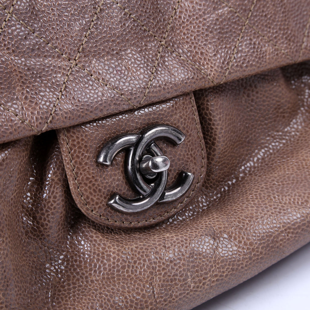 Chanel Elastic Flap Medium Caviar 16M Brown