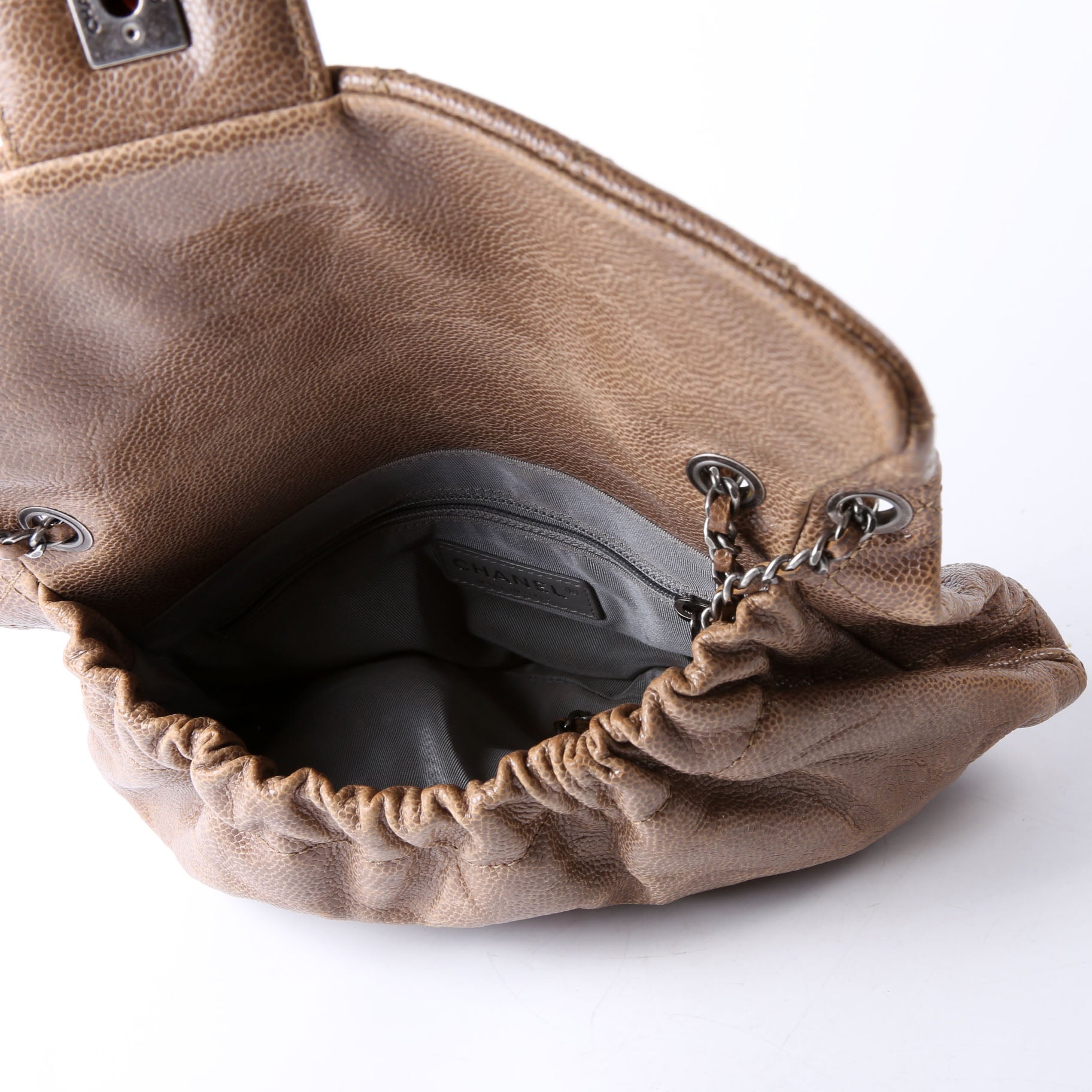 Chanel Elastic Flap Medium Caviar 16M Brown