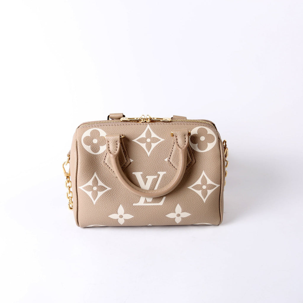 Louis Vuitton Speedy 20 Bandouliere Bicolor Empreinte Turtledove