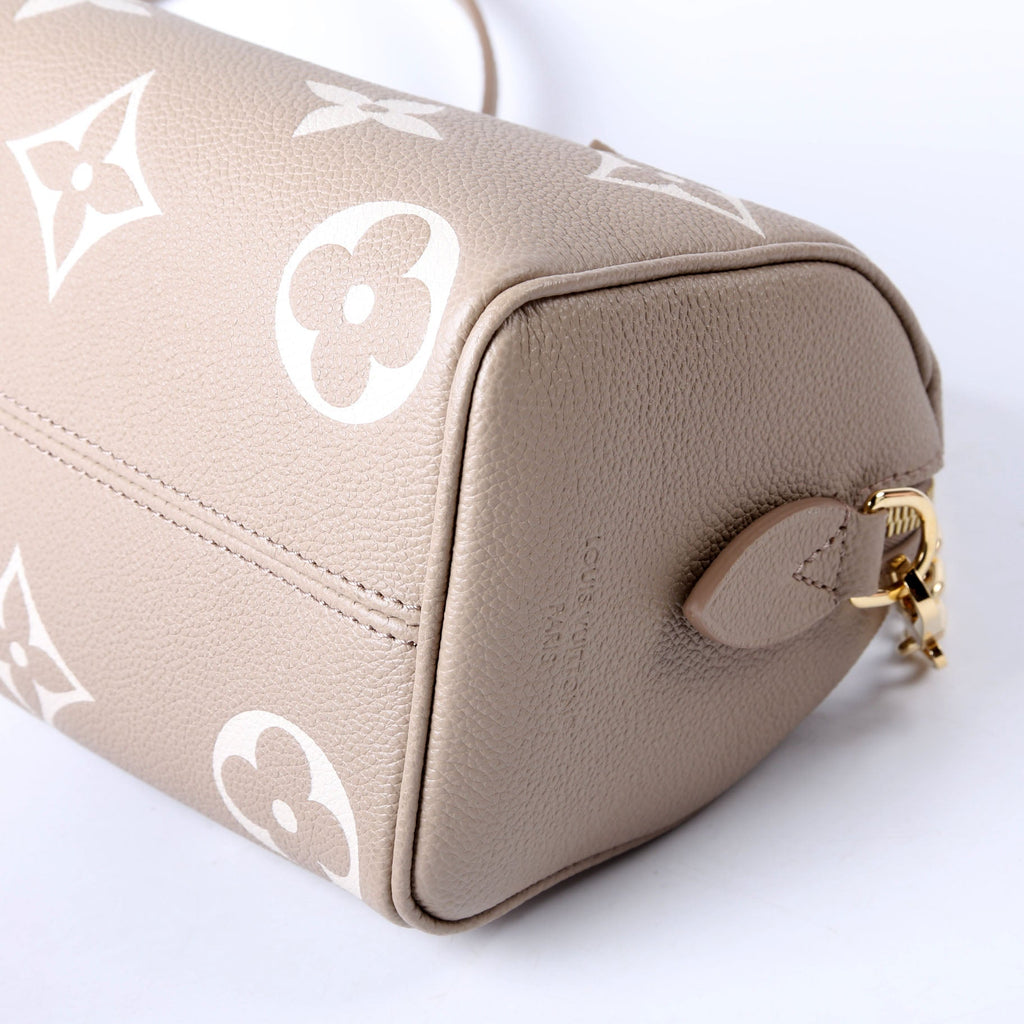 Louis Vuitton Speedy 20 Bandouliere Bicolor Empreinte Turtledove