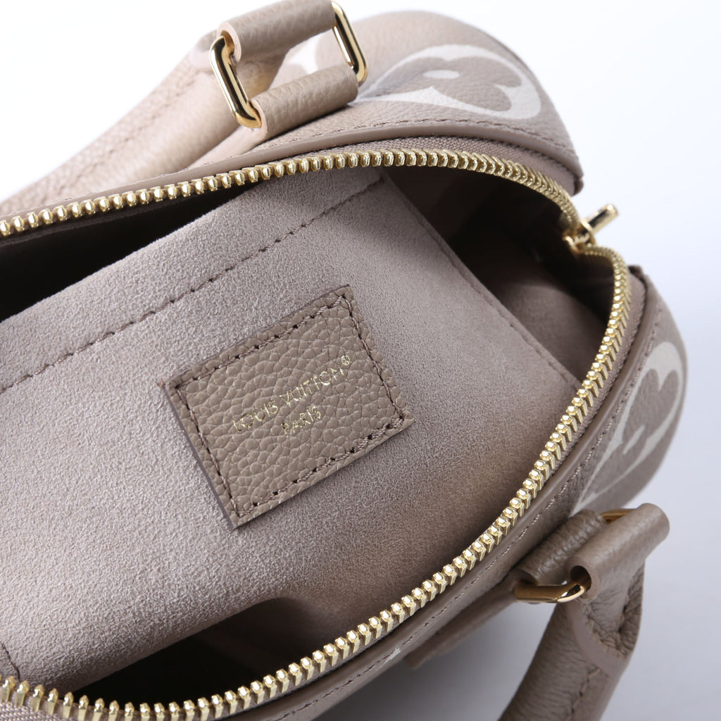 Louis Vuitton Speedy 20 Bandouliere Bicolor Empreinte Turtledove
