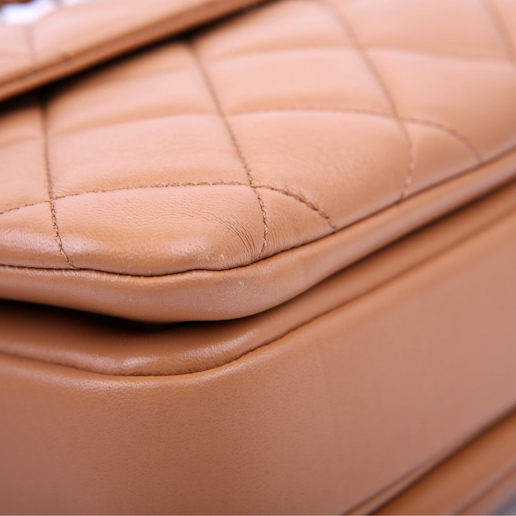 Chanel Trendy Top Handle Medium Lambskin 28M Tan
