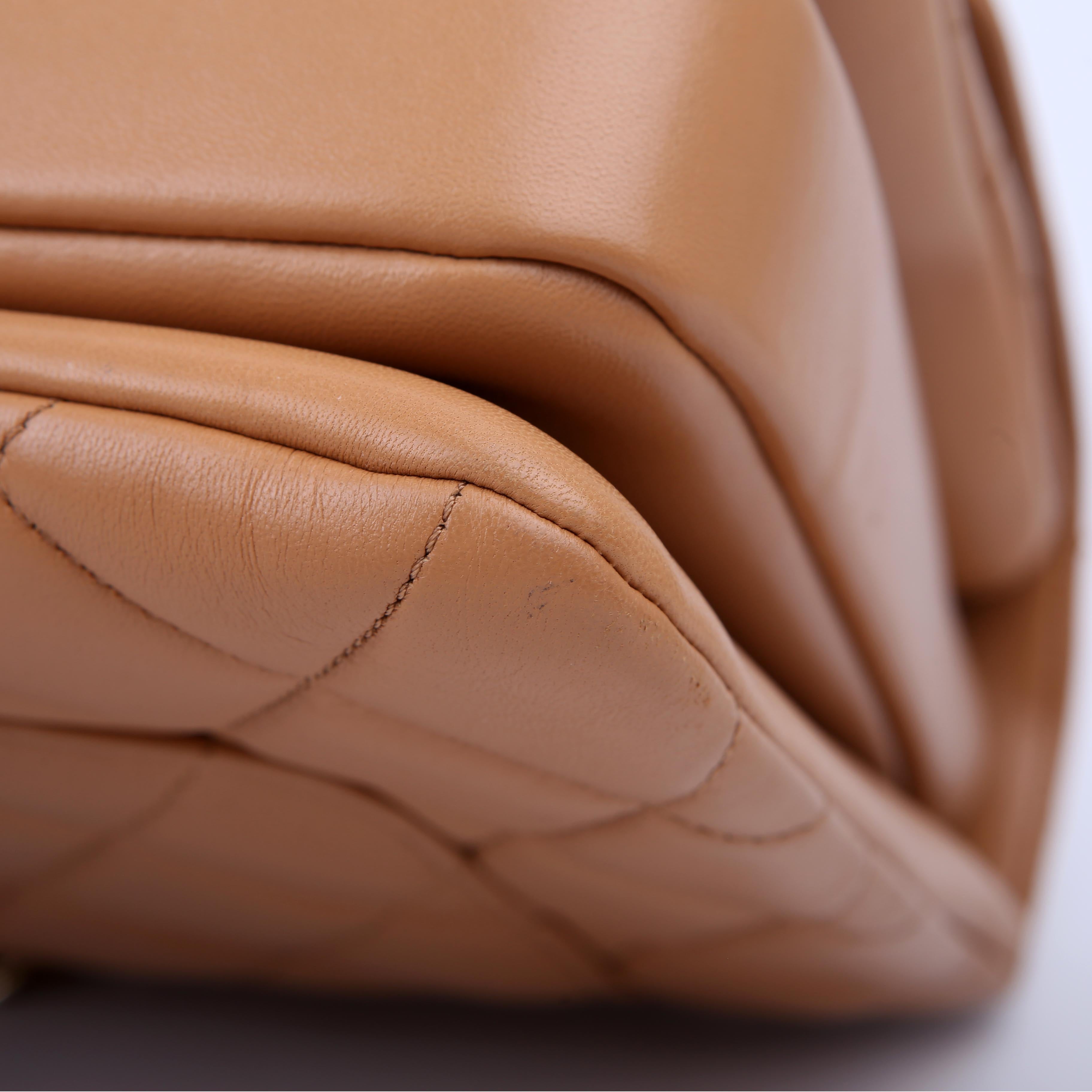 Chanel Trendy Top Handle Medium Lambskin 28M Tan