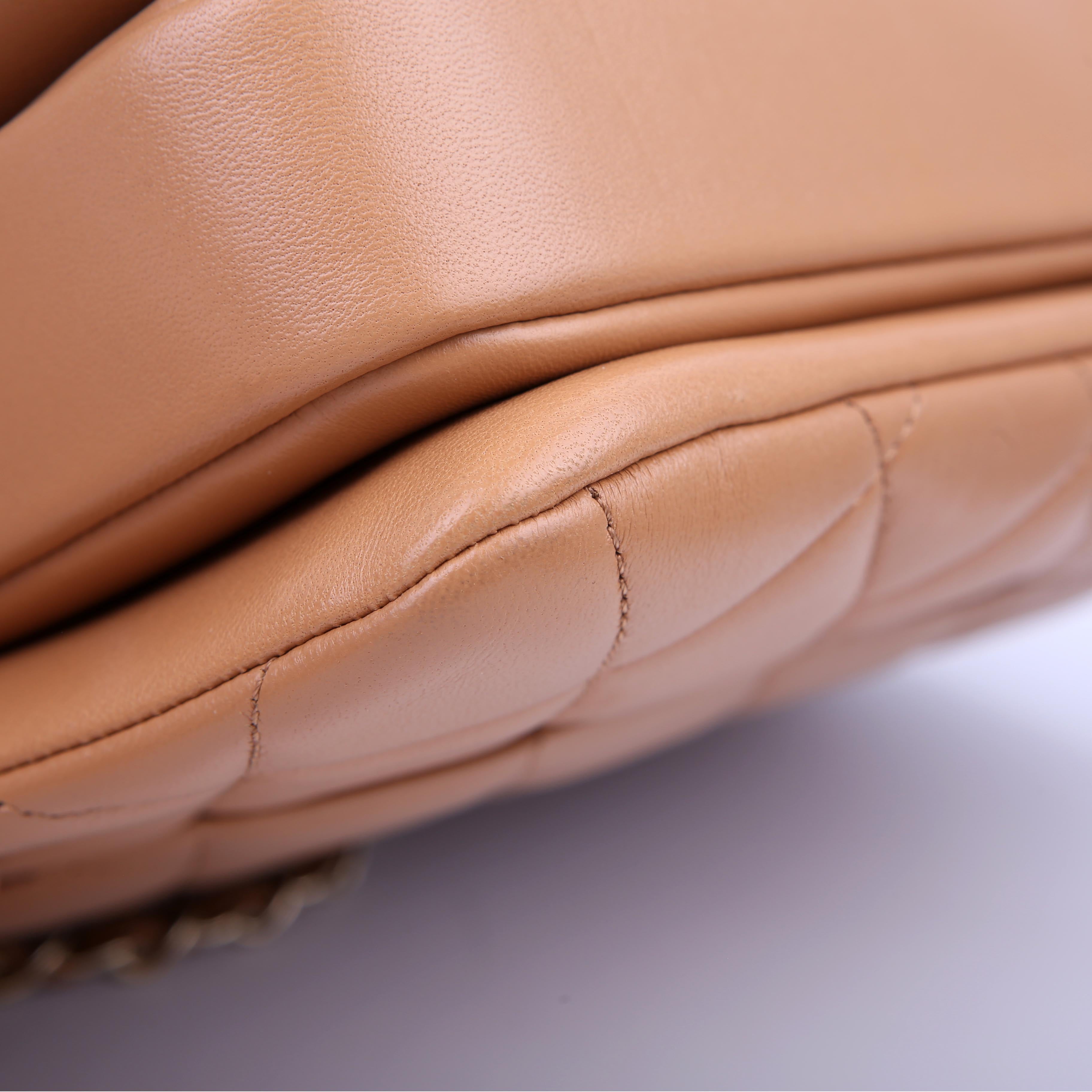 Chanel Trendy Top Handle Medium Lambskin 28M Tan