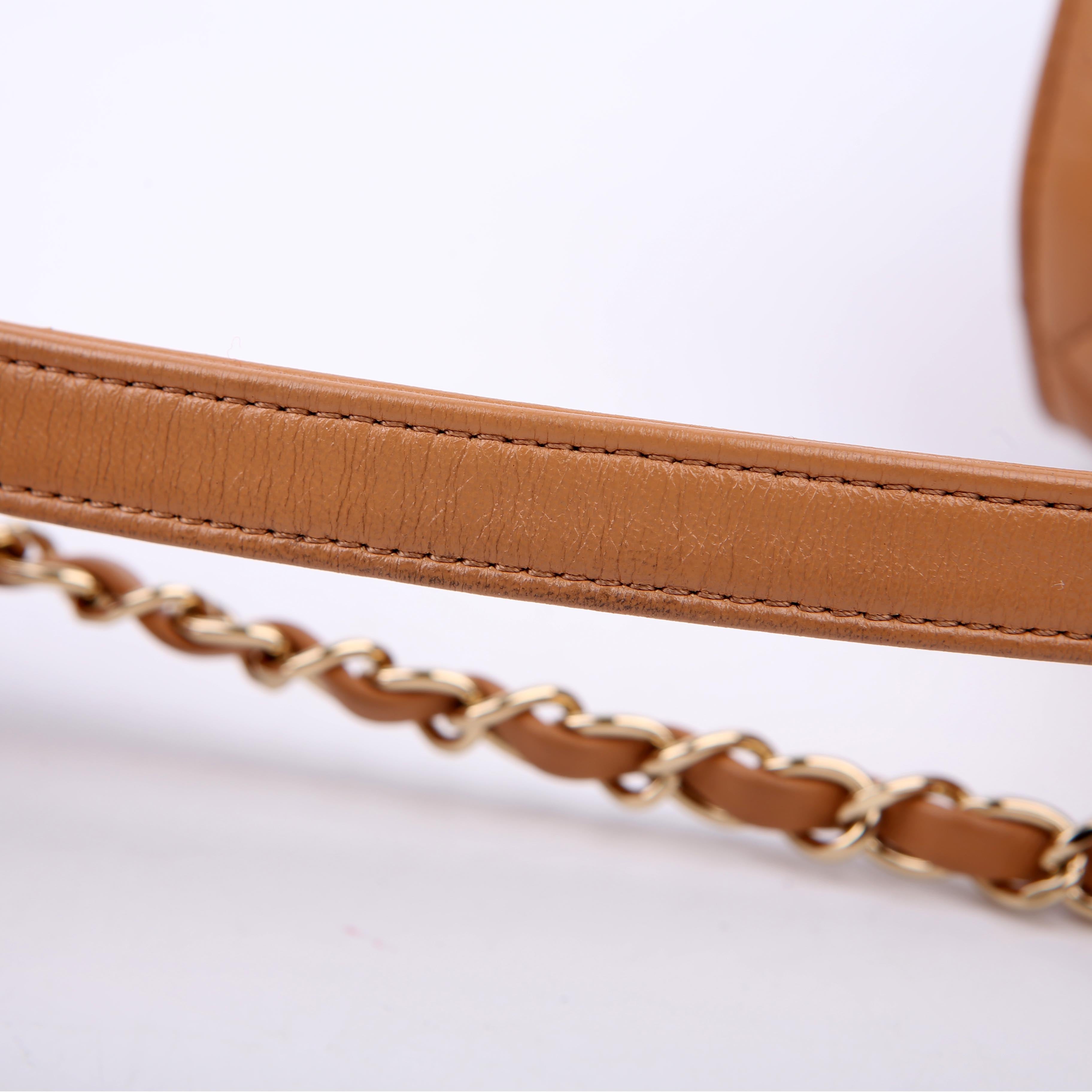 Chanel Trendy Top Handle Medium Lambskin 28M Tan