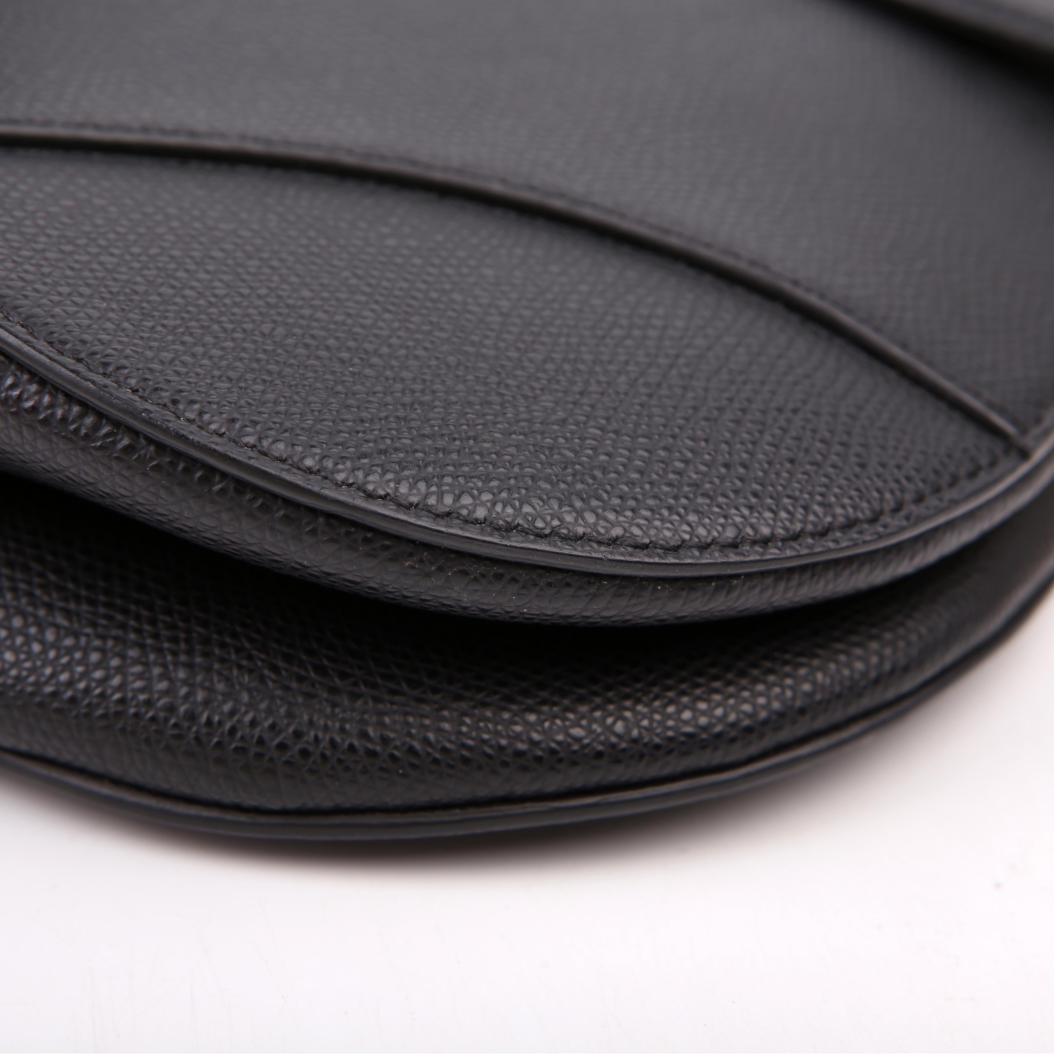 Christian Dior Saddle Bag Leather Black