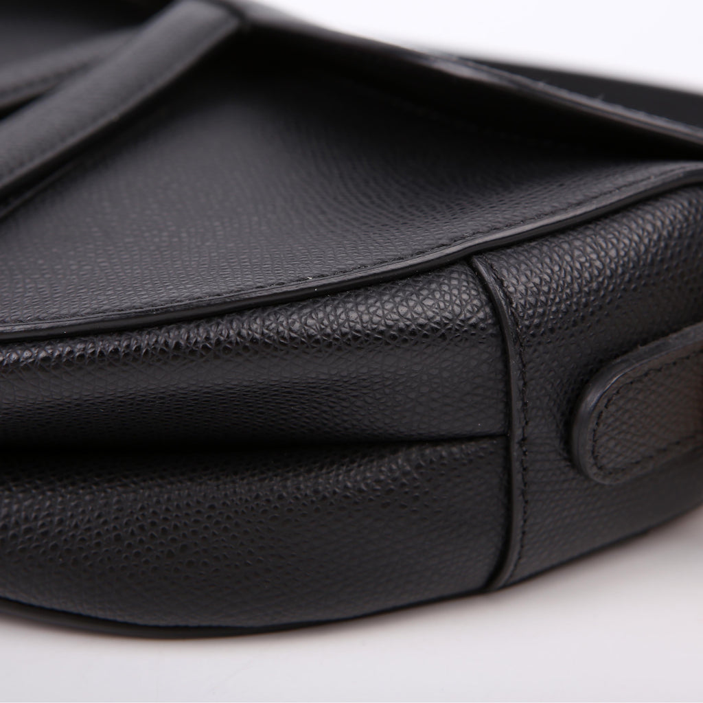 Christian Dior Saddle Bag Leather Black