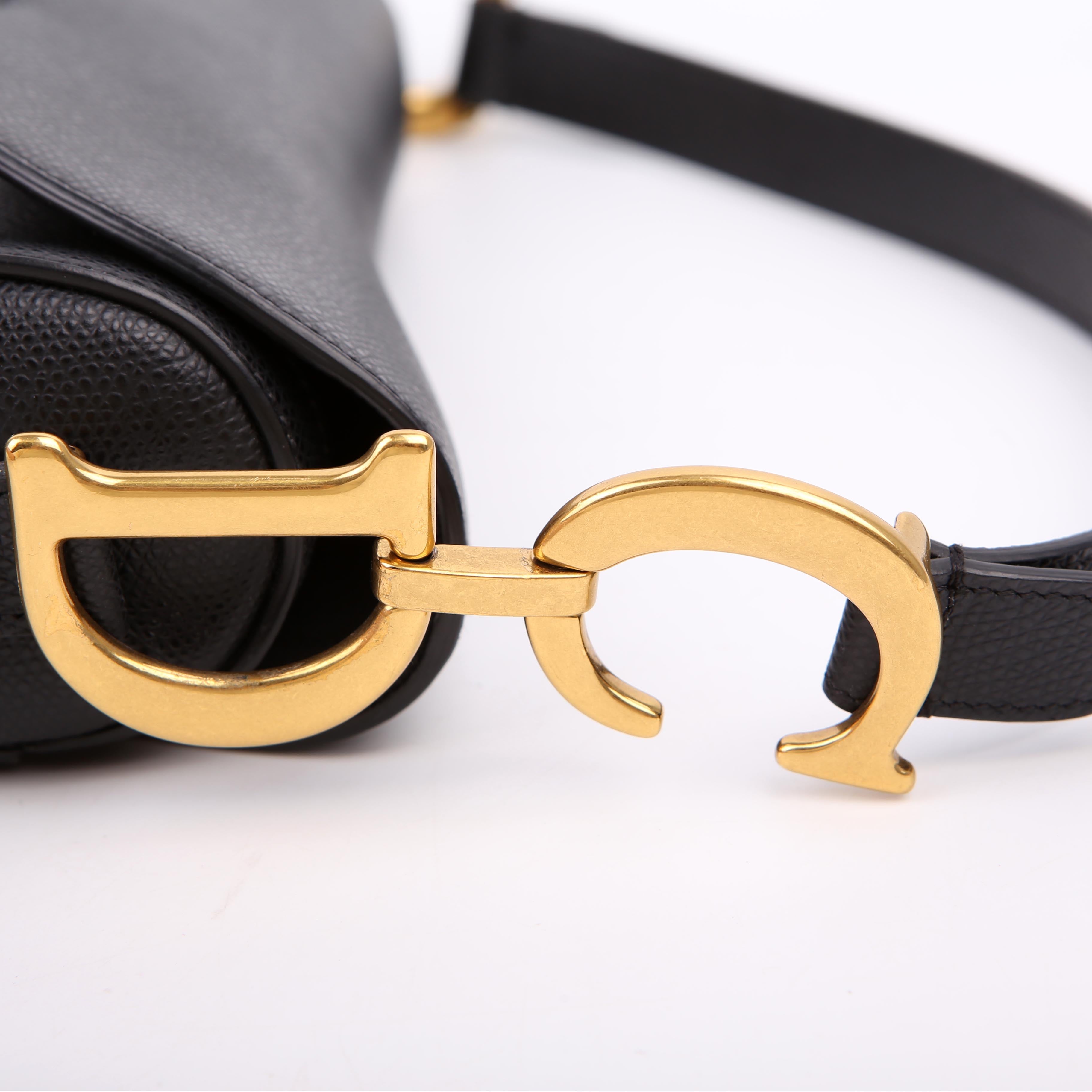 Christian Dior Saddle Bag Leather Black