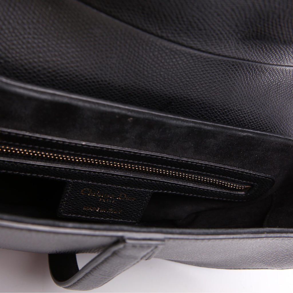 Christian Dior Saddle Bag Leather Black