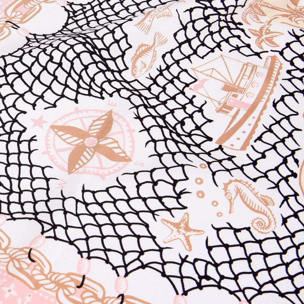 Louis Vuitton LV Ocean Treasure Map Square Silk 70 Scarf Pink/Multicolor