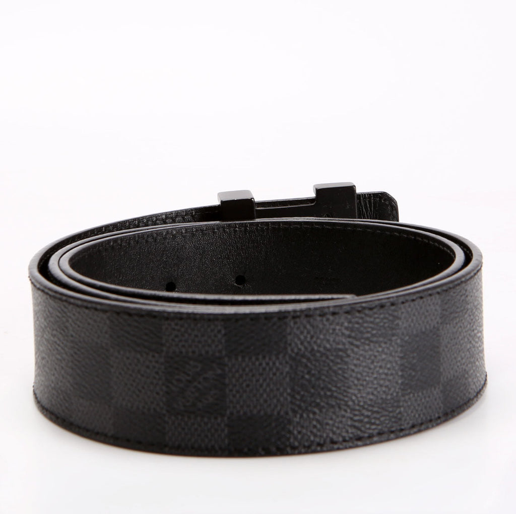 Louis Vuitton LV Initiales 40MM Reversible Leather/Damier Graphite Belt Size 90/36
