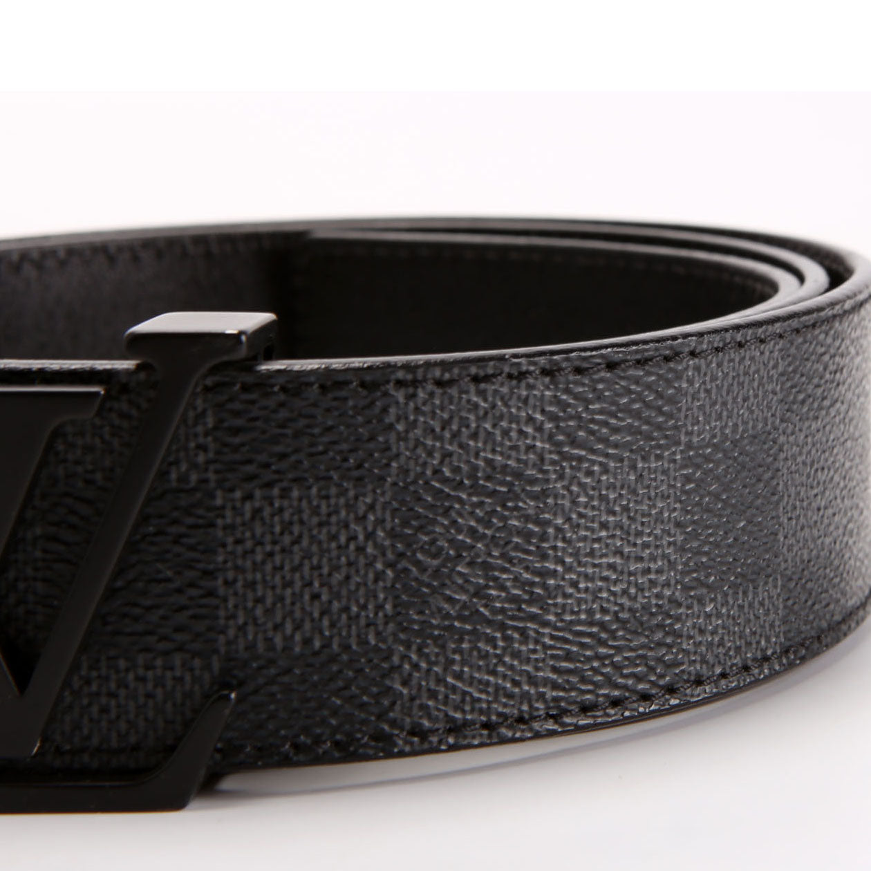 Louis Vuitton LV Initiales 40MM Reversible Leather/Damier Graphite Belt Size 90/36