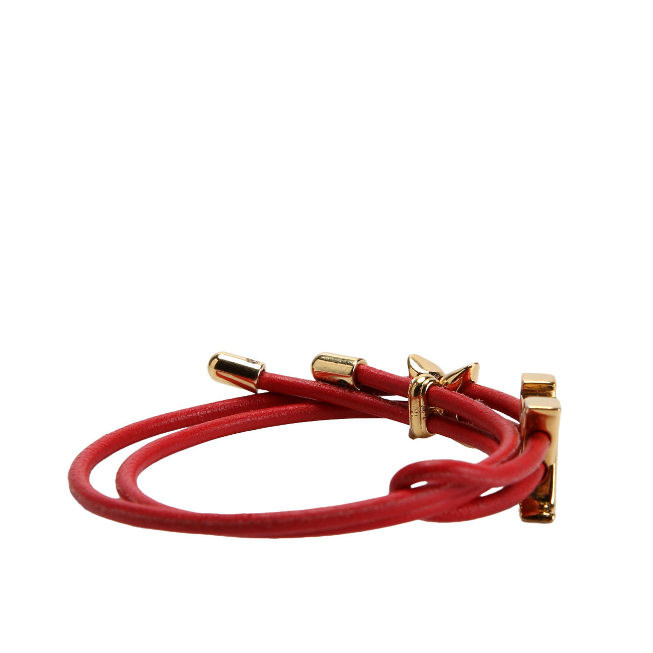 Louis Vuitton LV Bloom Leather Bracelet Red/Gold