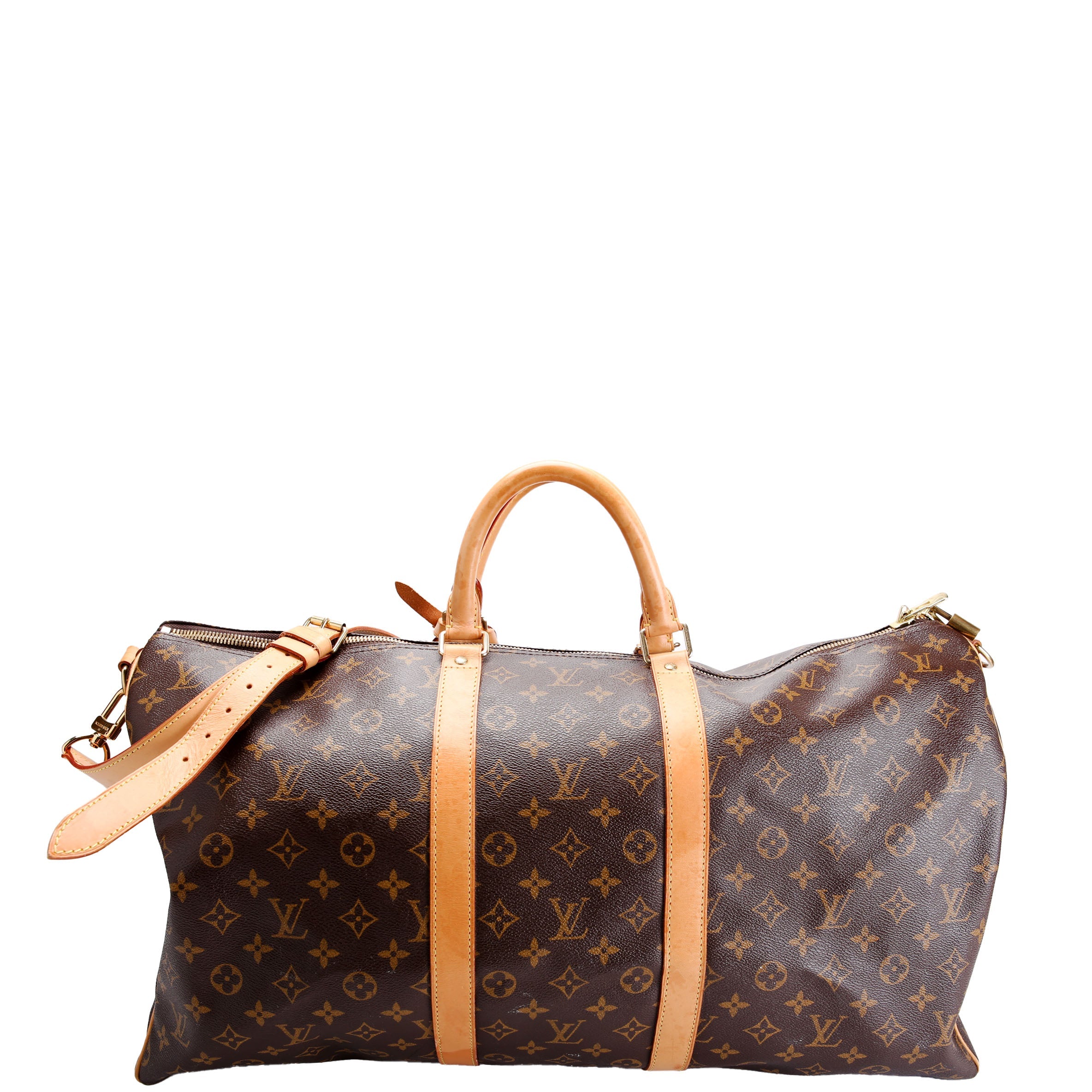 Louis Vuitton Keepall 55 Monogram Bandouliere Brown