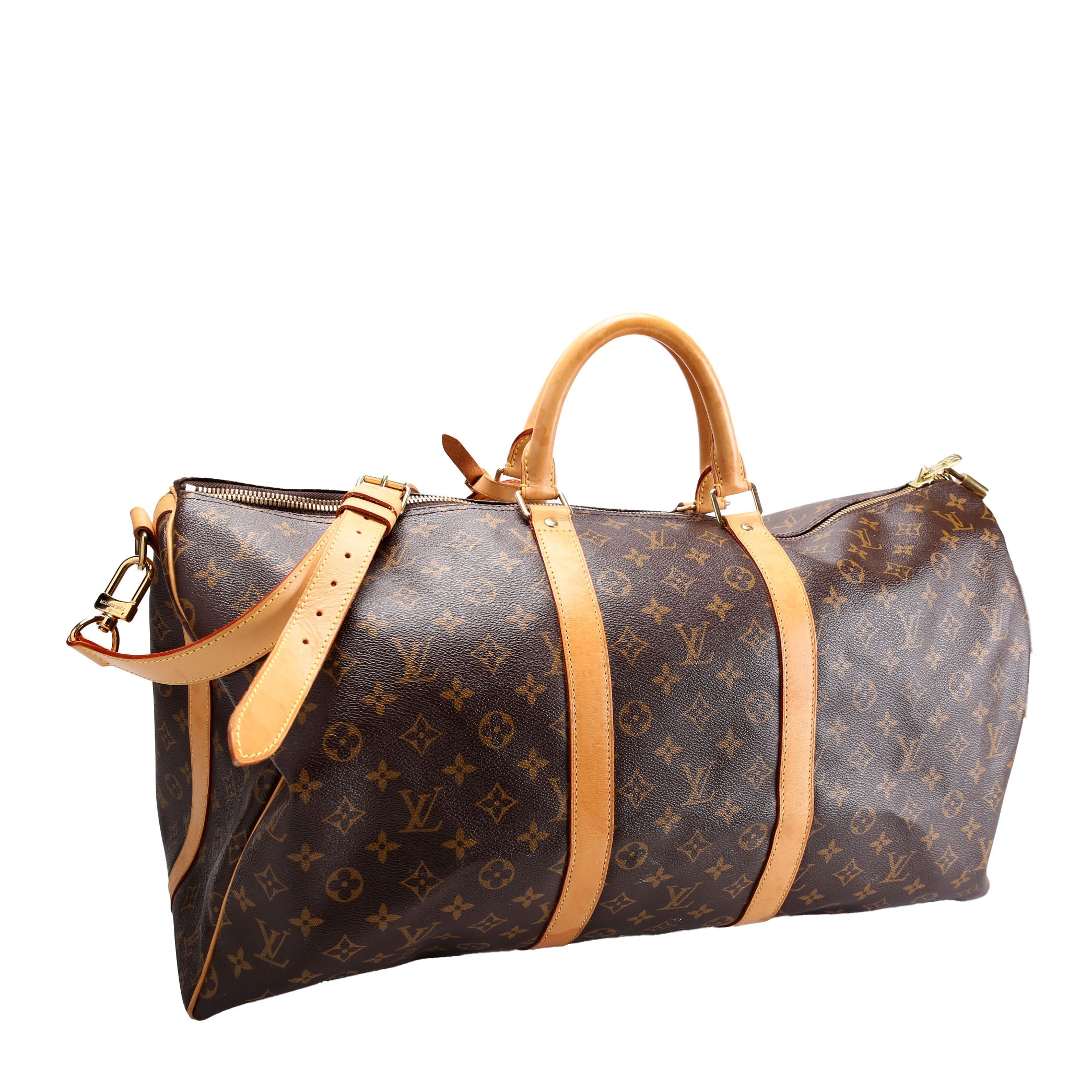 Louis Vuitton Keepall 55 Monogram Bandouliere Brown