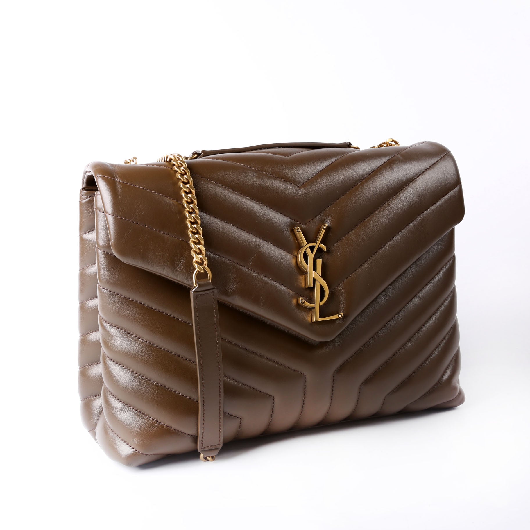 Saint Laurent Loulou Medium Quilted 574946 Brown