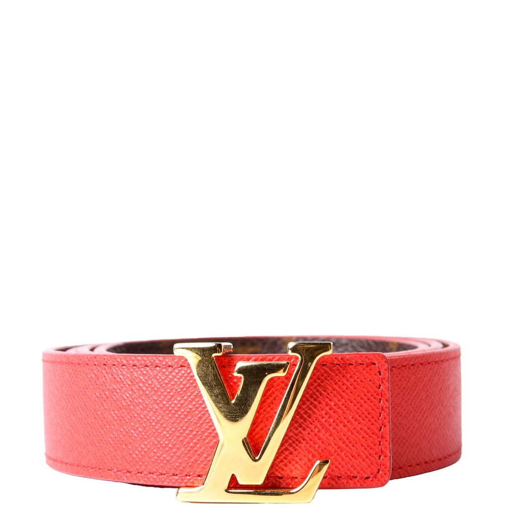 Louis Vuitton LV Initiales 30MM Reversible Letaher/Monogram Belt Size 90/36 Red