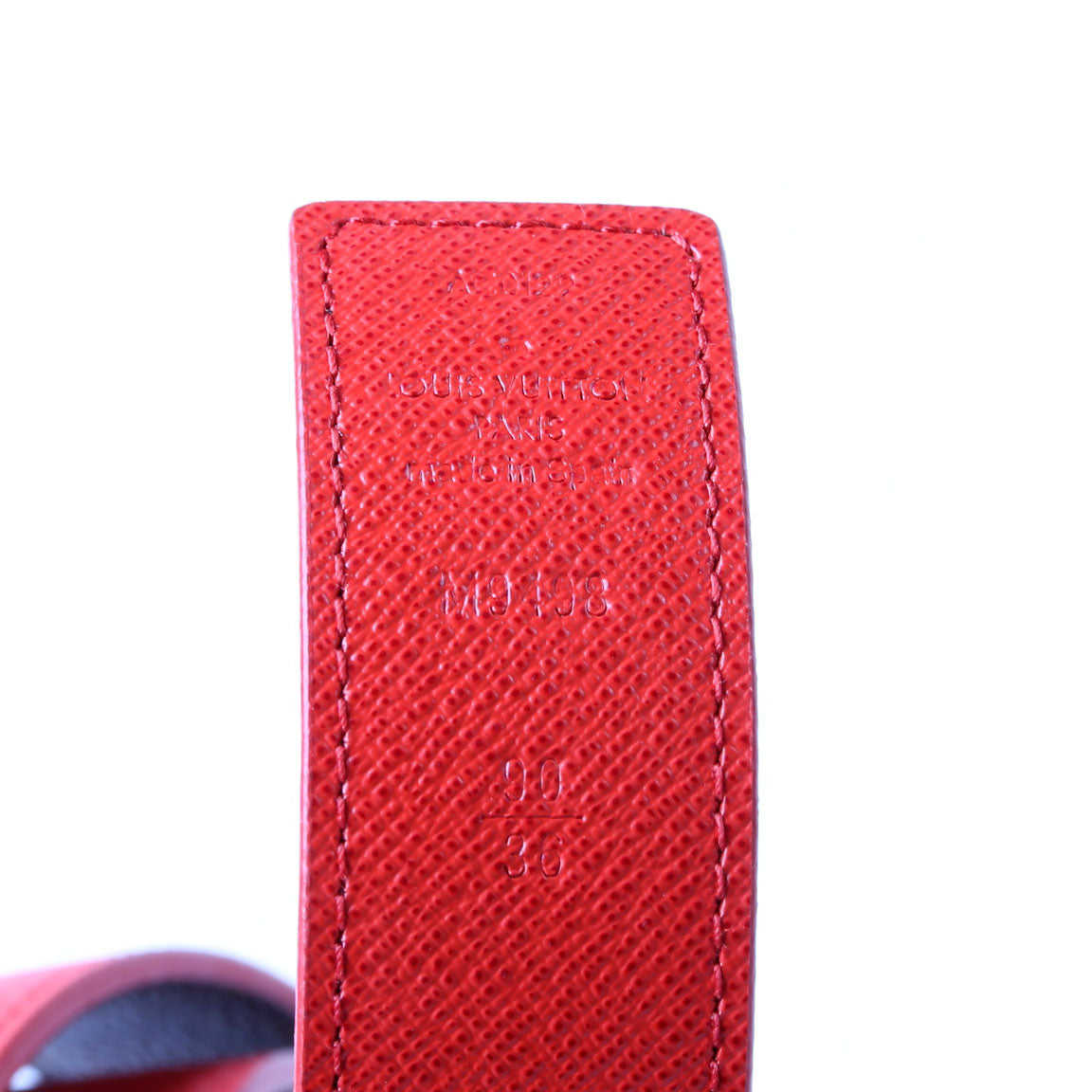 Louis Vuitton LV Initiales 30MM Reversible Letaher/Monogram Belt Size 90/36 Red