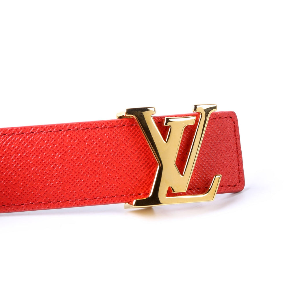 Louis Vuitton LV Initiales 30MM Reversible Letaher/Monogram Belt Size 90/36 Red