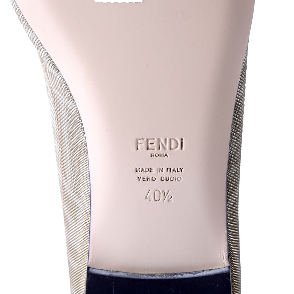 Fendi Colibri FF Mesh Pointed Ballet Flats Size 40.5 Gold
