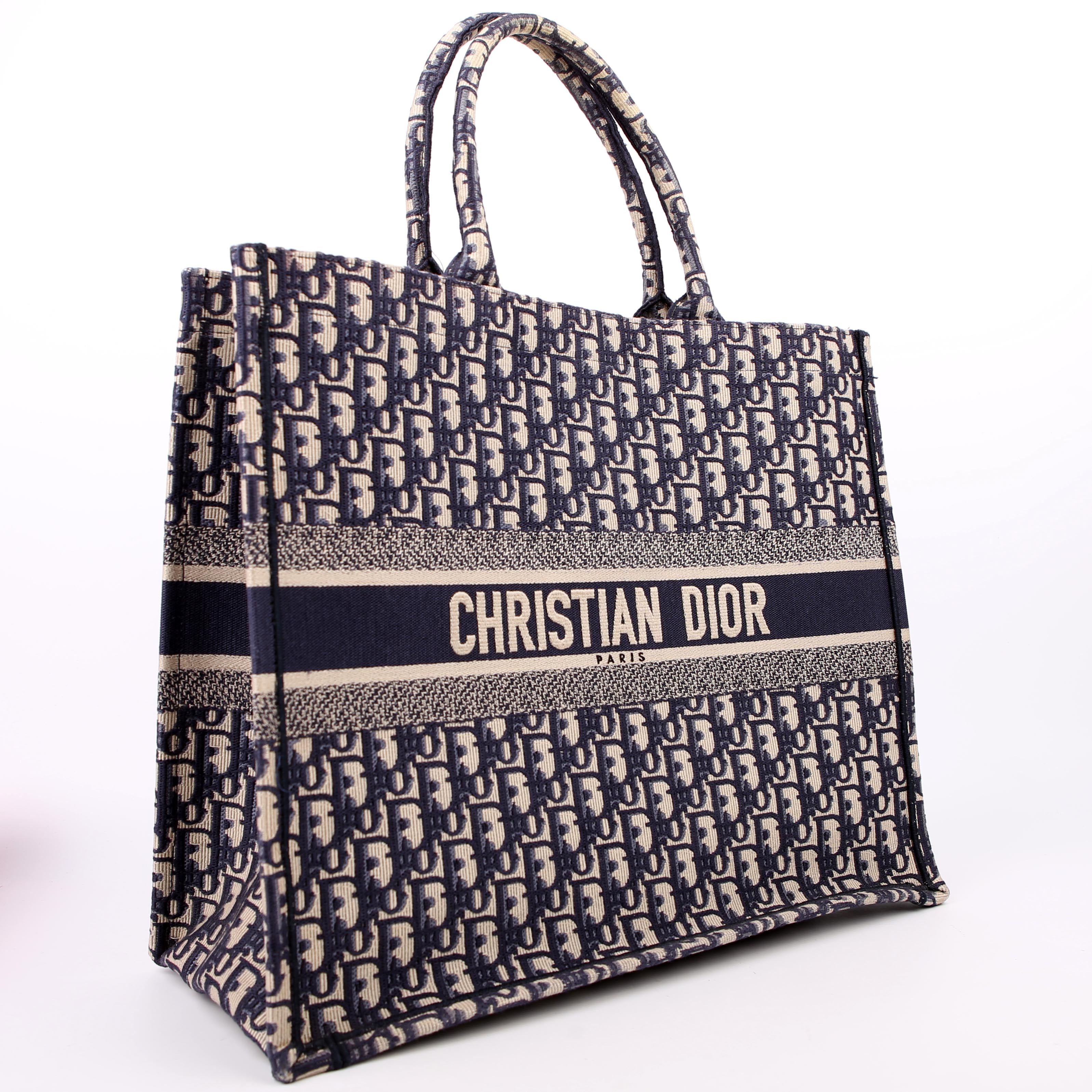 Christian Dior Book Tote Large Navy