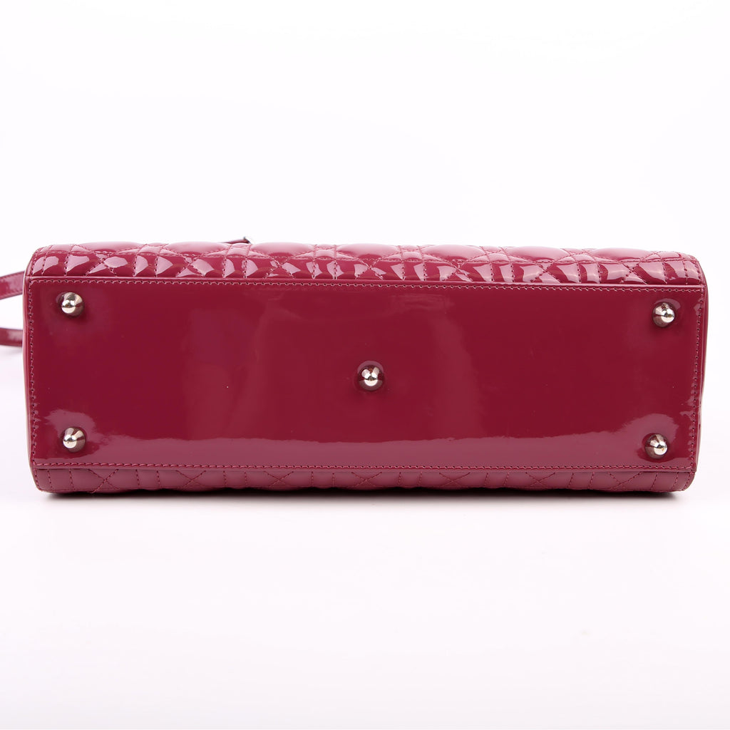 Christian Dior Lady Dior Large Patent Berry