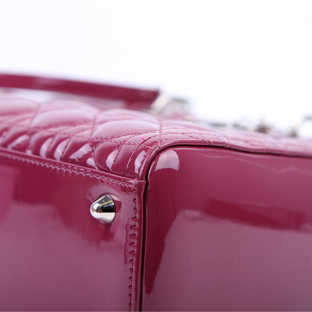 Christian Dior Lady Dior Large Patent Berry