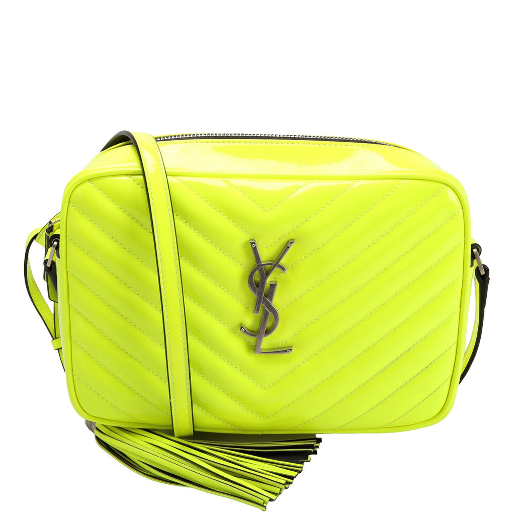 Saint Laurent Lou Camera Bag Quilted Patent 574495 Yellow
