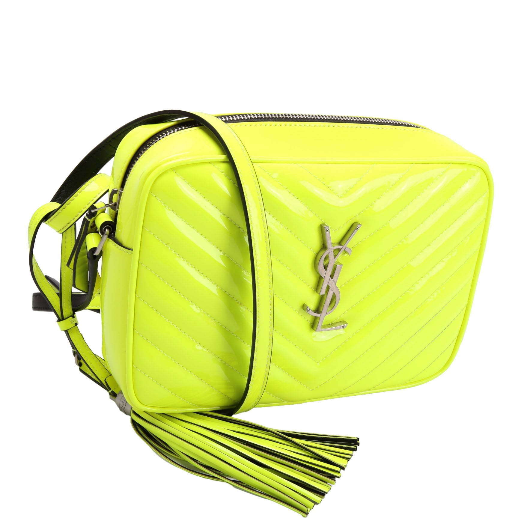 Saint Laurent Lou Camera Bag Quilted Patent 574495 Yellow