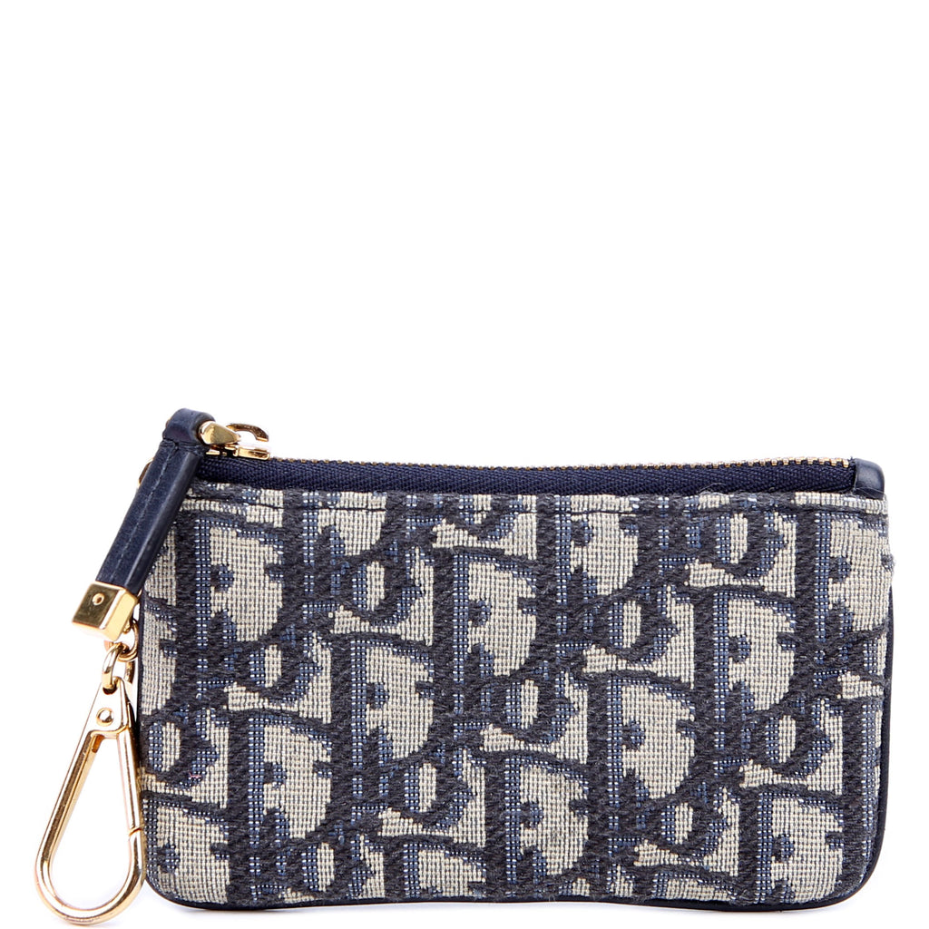 Christian Dior Oblique Coin/Key Case Blue
