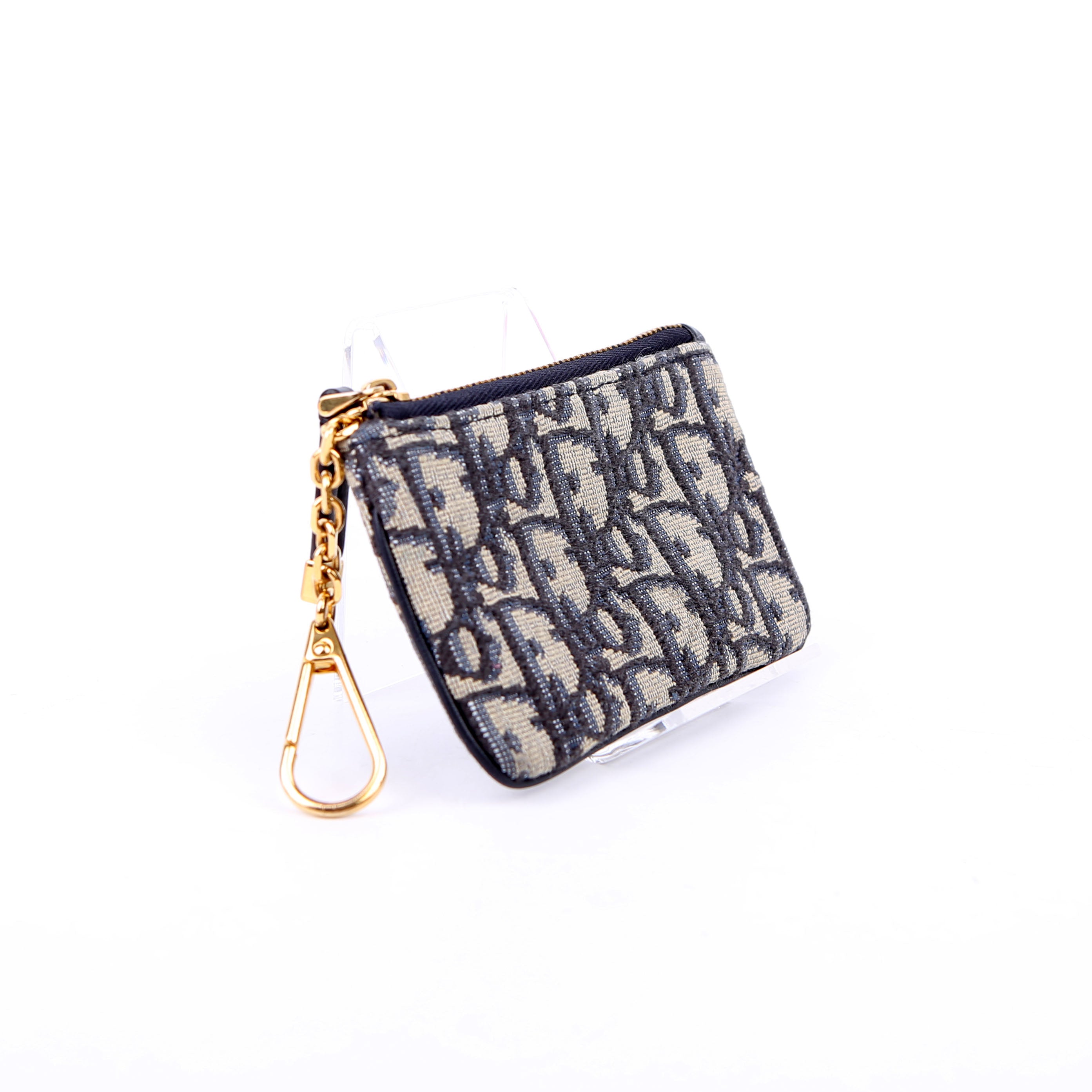Christian Dior Oblique Coin/Key Case Blue