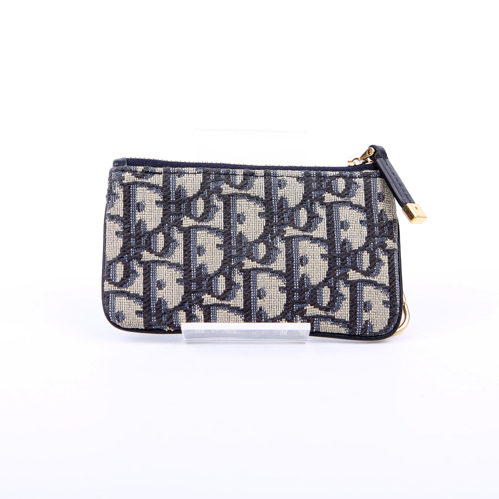 Christian Dior Oblique Coin/Key Case Blue