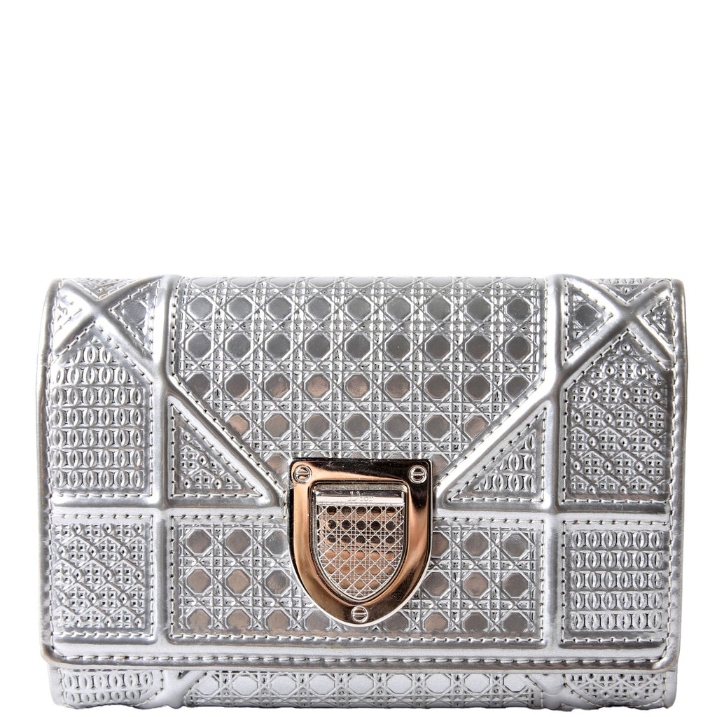 Christian Dior Diorama Compact Wallet Silver
