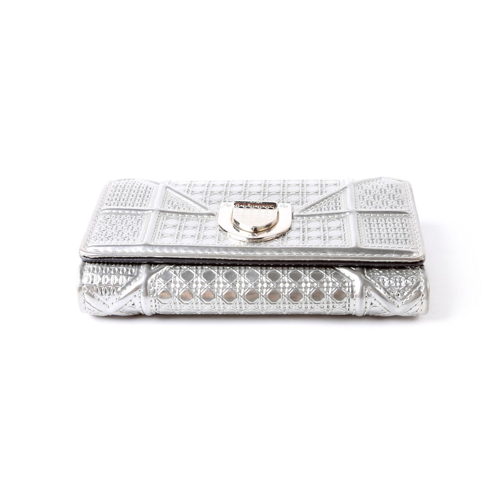 Christian Dior Diorama Compact Wallet Silver
