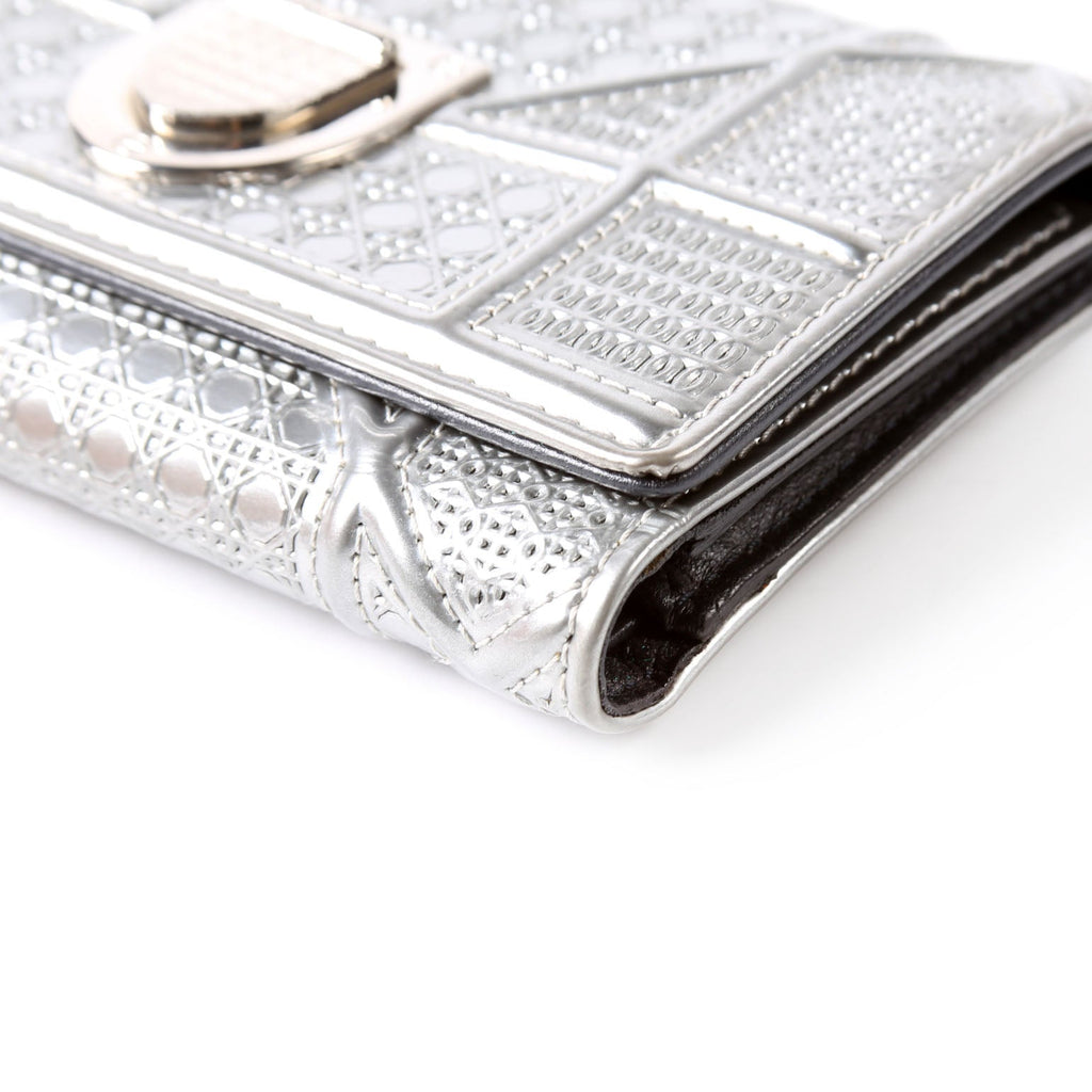 Christian Dior Diorama Compact Wallet Silver