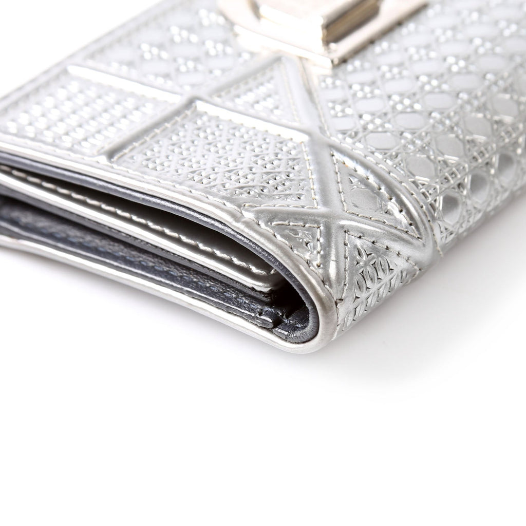 Christian Dior Diorama Compact Wallet Silver
