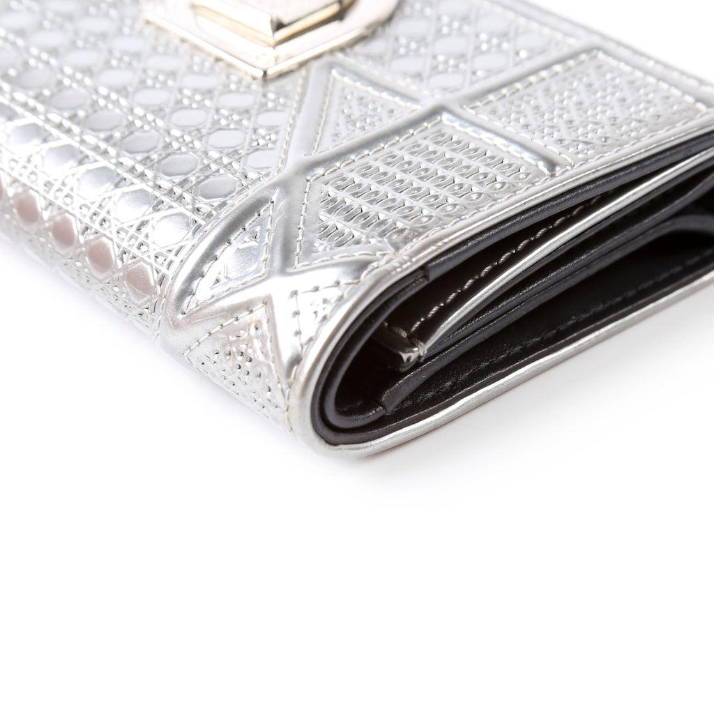 Christian Dior Diorama Compact Wallet Silver