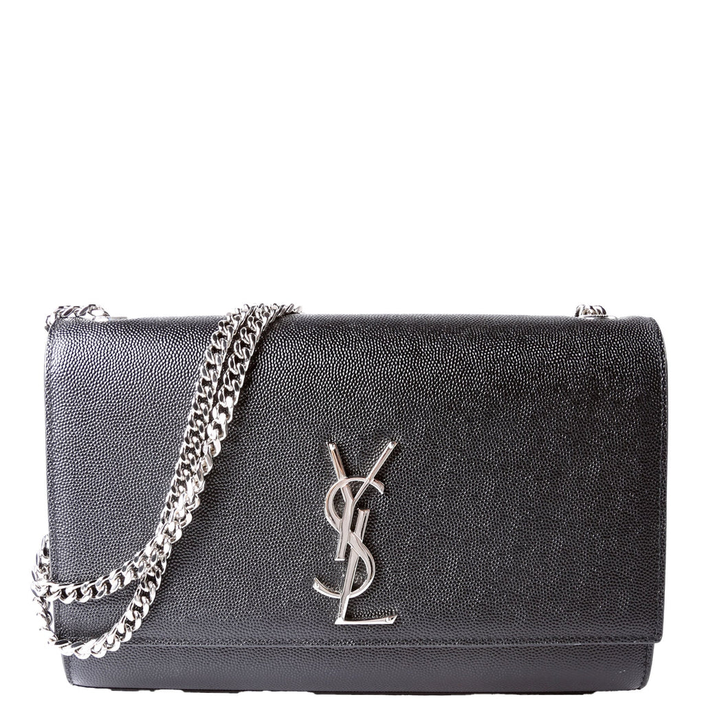 Saint Laurent 364021 Kate Satchel Grain Medium Black