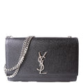 Saint Laurent 364021 Kate Satchel Grain Medium Black