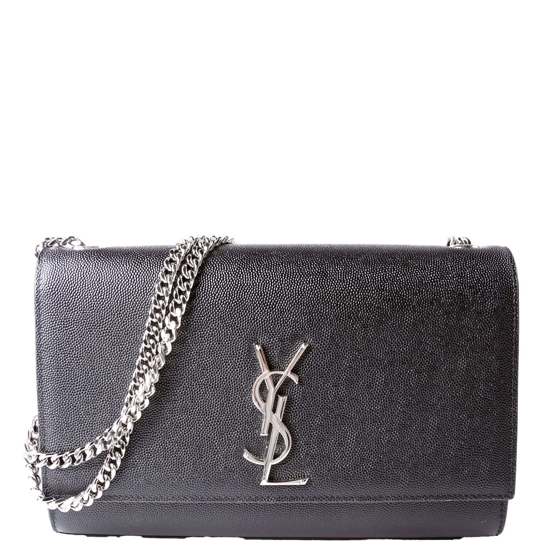 Saint Laurent 364021 Kate Satchel Grain Medium Black