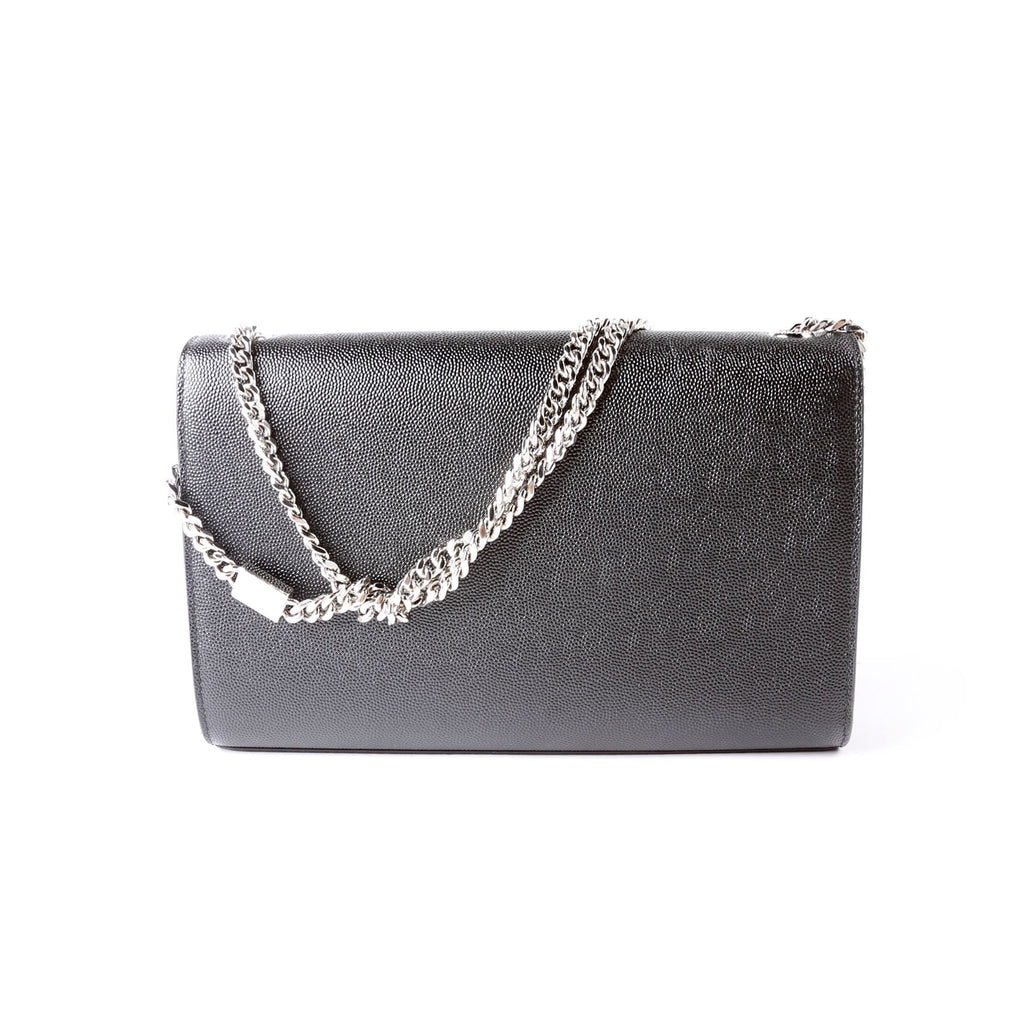 Saint Laurent 364021 Kate Satchel Grain Medium Black