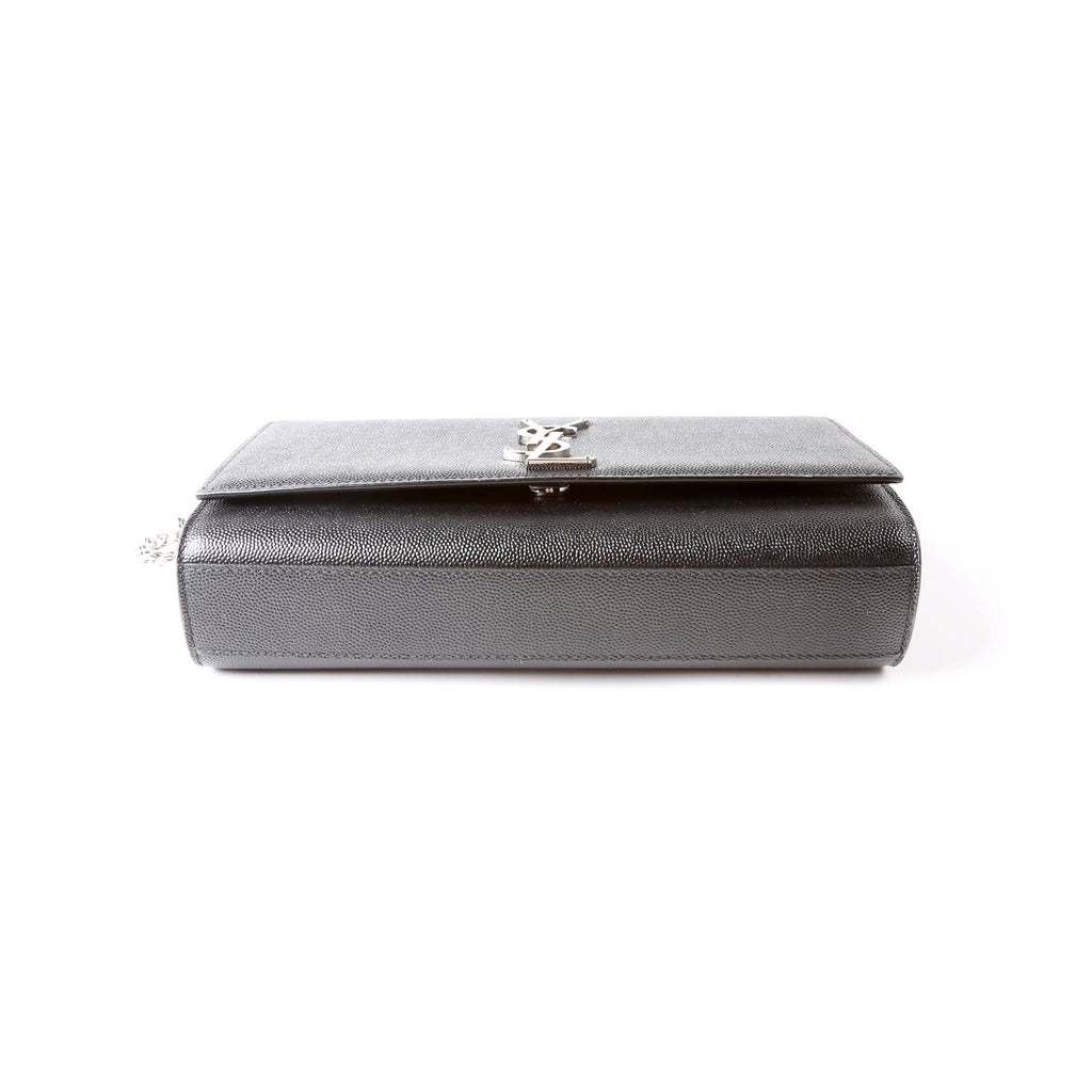 Saint Laurent 364021 Kate Satchel Grain Medium Black
