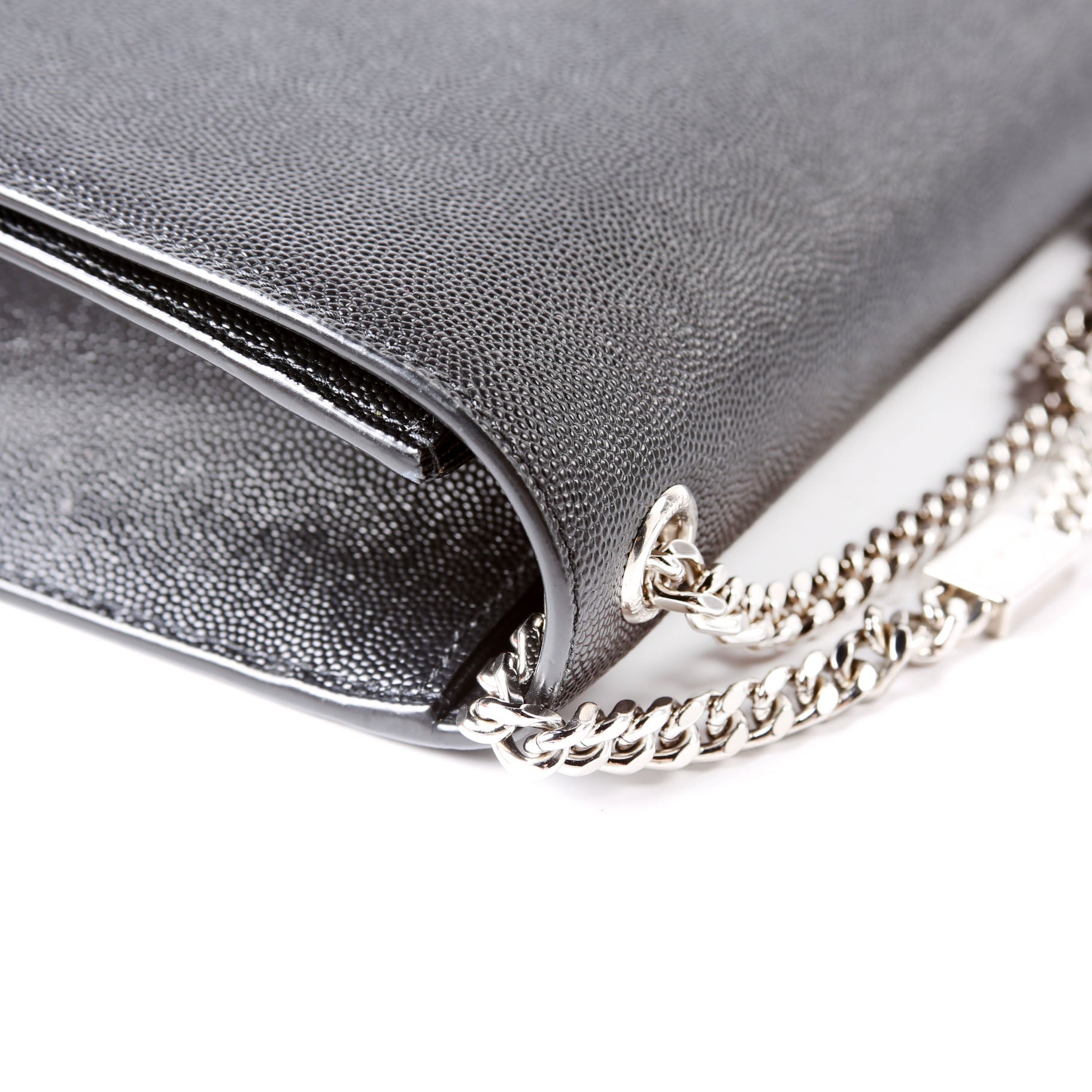 Saint Laurent 364021 Kate Satchel Grain Medium Black