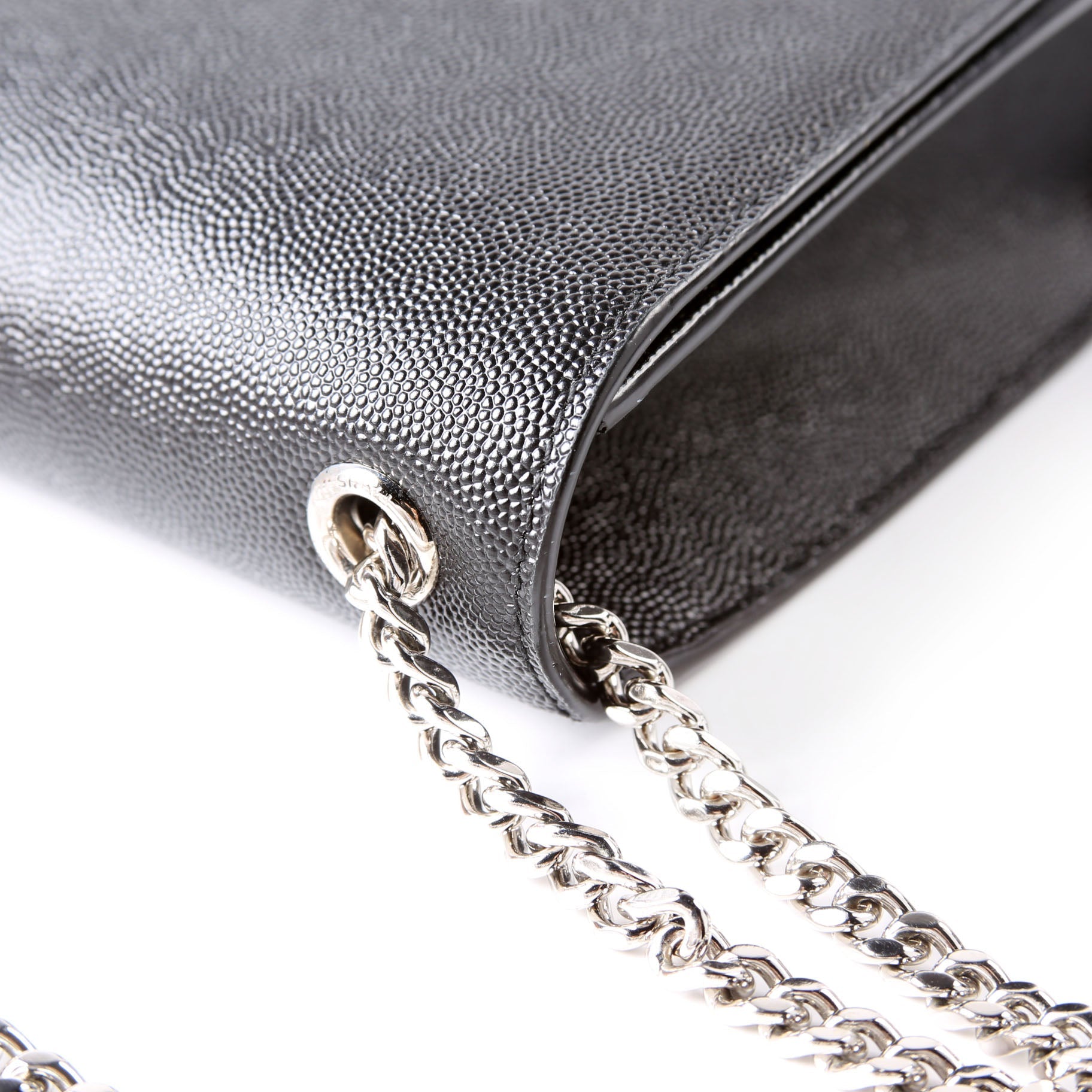 Saint Laurent 364021 Kate Satchel Grain Medium Black