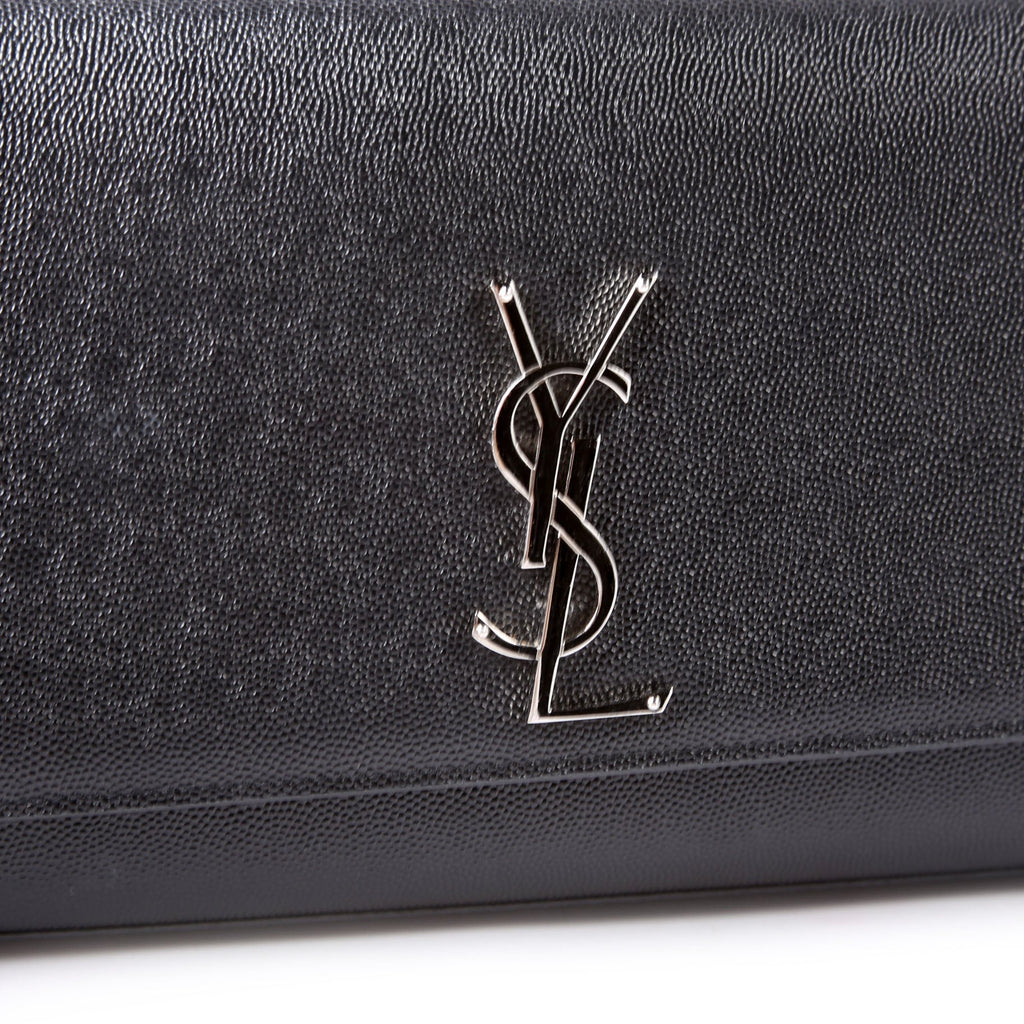 Saint Laurent 364021 Kate Satchel Grain Medium Black