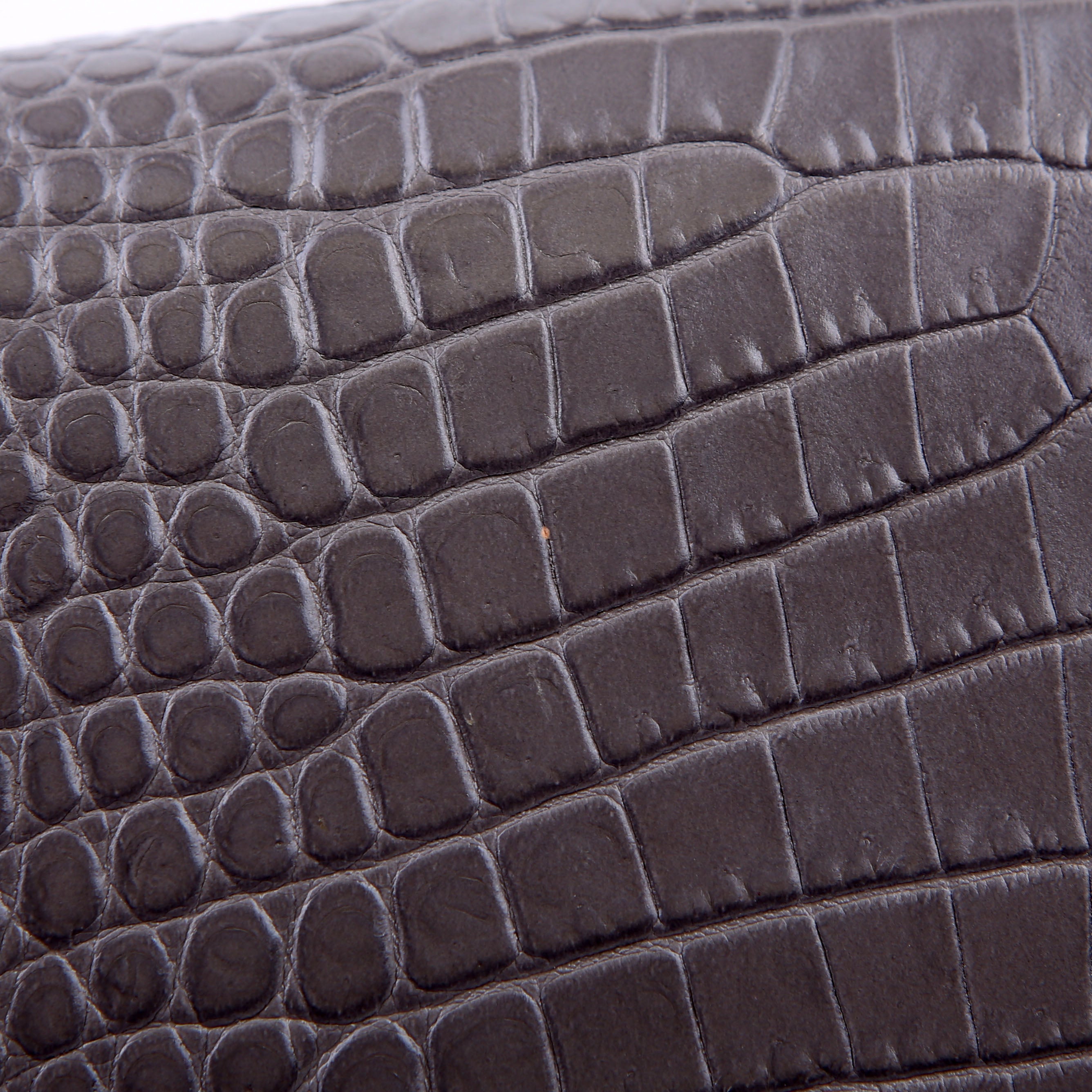 Saint Laurent Kate Tassel Satchel Medium Croc Embossed 354119 Grey