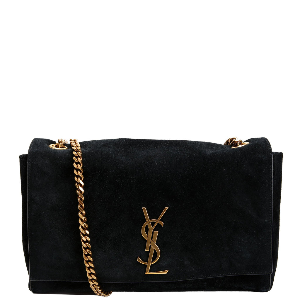 Saint Laurent Kate Satchel Medium Reversible Suede/Leather 553804 Black