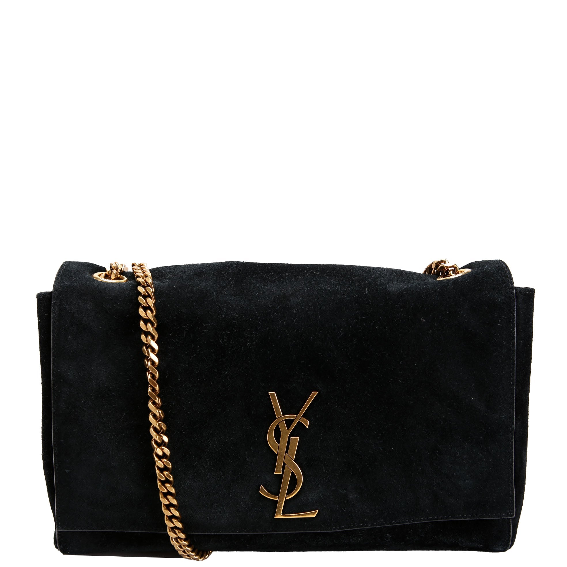 Saint Laurent Kate Satchel Medium Reversible Suede/Leather 553804 Black