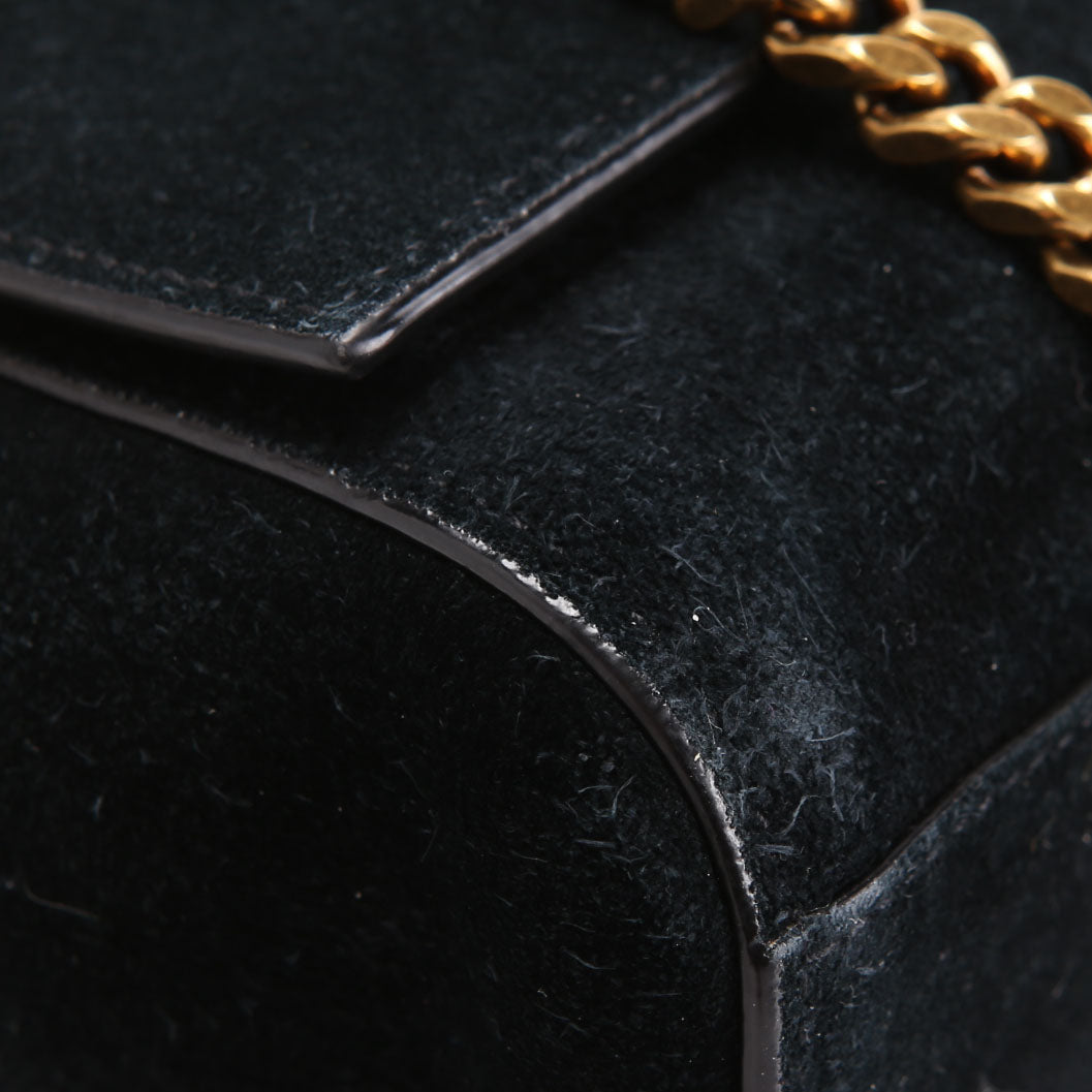 Saint Laurent Kate Satchel Medium Reversible Suede/Leather 553804 Black