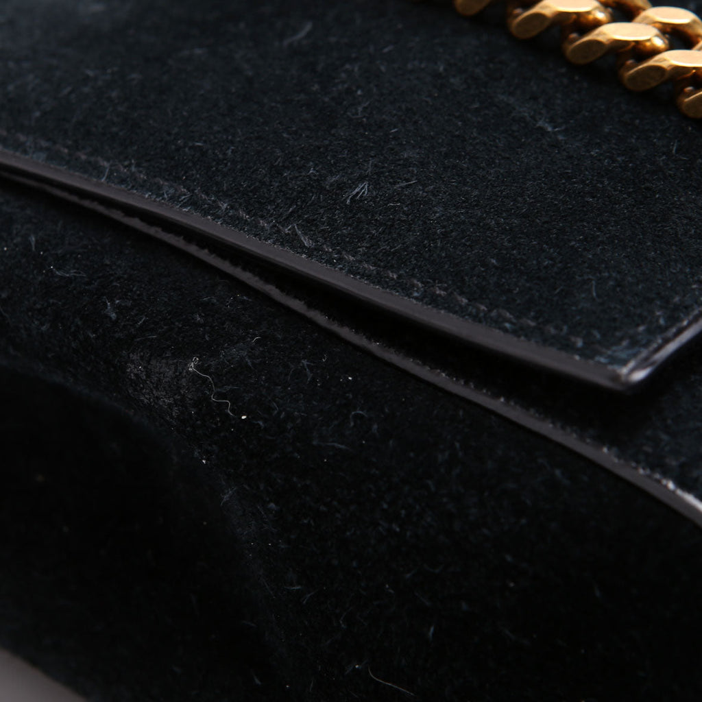 Saint Laurent Kate Satchel Medium Reversible Suede/Leather 553804 Black